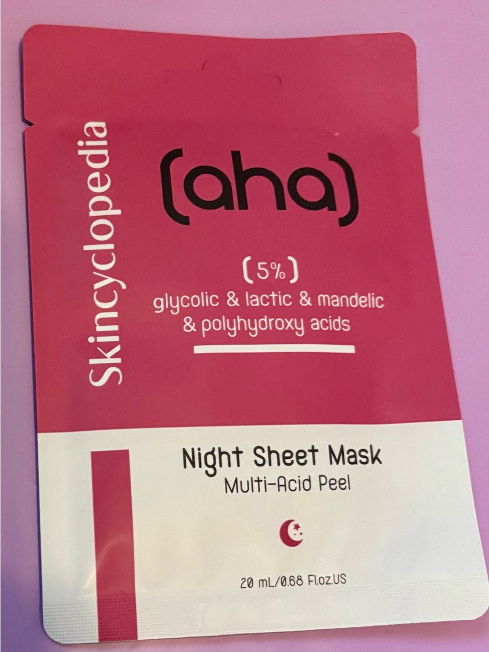 (aha) Pink Night Sheet Mask - Multi-Acid Peel